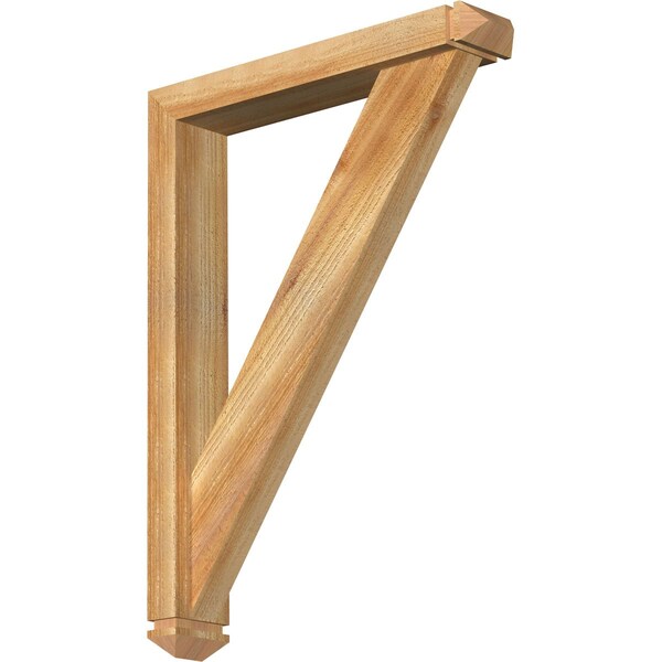 Ekena Millwork Traditional Arts and Crafts Rough Sawn Bracket w/ Offset Brace, Western Red Cedar, 4"W x 22"D x 30"H BKT0402X22X30TRA03RWR - main